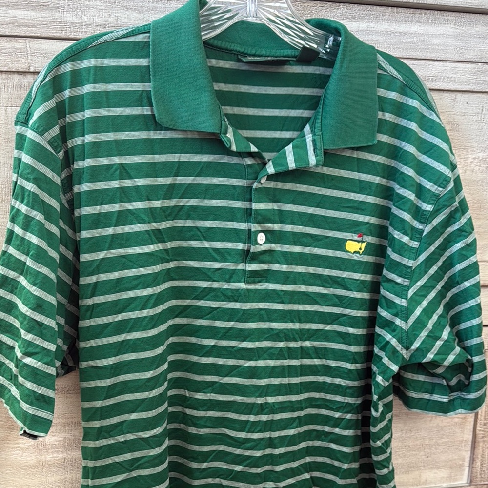 Masters Green Striped Polo Shirt